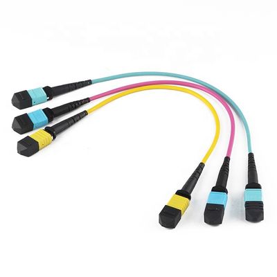 qualidade  12 Core 24 Core Fiber Cable Patch Cord , Mtp Mpo Patch Cable Om3 Om4 For Qsfp fábrica