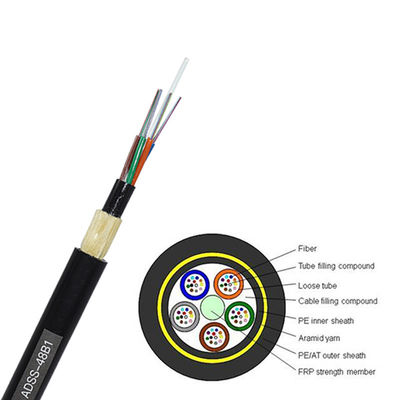 a fibra ótica ADSS do período de 100m cabografa o núcleo 48 aéreo com revestimento dobro