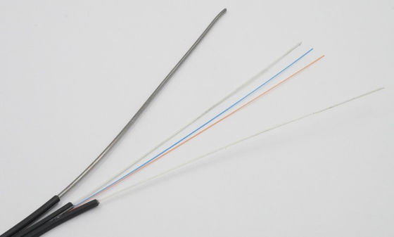 Cabo pendente 2 da fibra ótica exterior do núcleo FTTH com membro de força de FRP