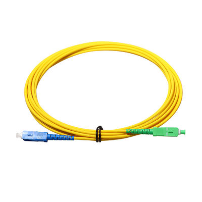 SC UPC do cabo de remendo do cabo da fibra de 3mm - modo simples 9/125 do SC APC único