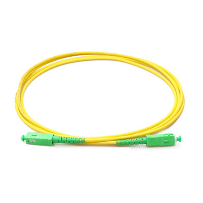 SC UPC do cabo de remendo do cabo da fibra de 3mm - modo simples 9/125 do SC APC único