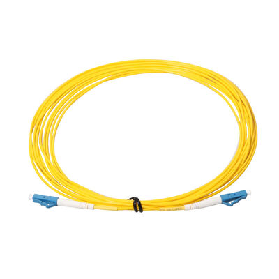 cor amarela exterior do cabo de remendo da fibra de 3m LC LC para o HOMEM do LAN de CATV