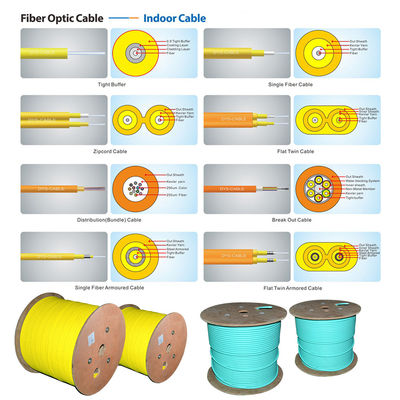 Cabo de fibra ótica interno simples GJFJV do único núcleo da fibra 3mm da manutenção programada de G652D