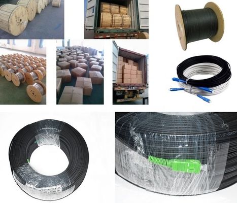 1 2 cabo pendente liso interno/exterior da fibra ótica de 4 núcleos de FTTH