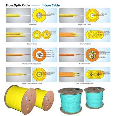preço interno simples 1km do cabo de fibra ótica do único modo do amortecedor apertado do núcleo 0.9mm Corning da fábrica 1
