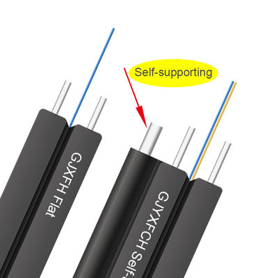 Figura nova 8 cabo pendente do cabo pendente do ftth de 2,4 fibras GYXTC8Y GYXTC8H da fibra ótica exterior do Auto-apoio