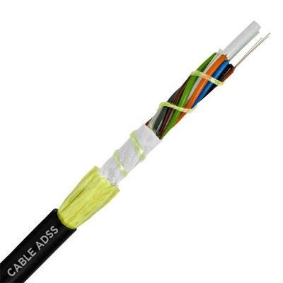 Cabos de fibra ótica 2 de Adss 4 8 24 48 96 cabos de fibra ótica escuros aéreos ADSS do único modo da fibra G652D do núcleo 12 exteriores