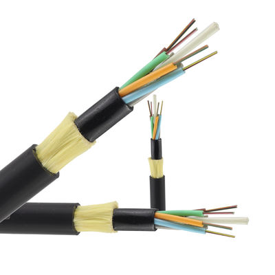 Cabos de fibra ótica 2 de Adss 4 8 24 48 96 cabos de fibra ótica escuros aéreos ADSS do único modo da fibra G652D do núcleo 12 exteriores