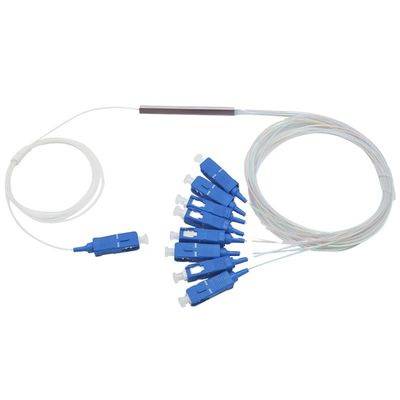 Divisor 1x8 do PLC de uma fibra ótica de 1 medidor mini com o conector do SC UPC