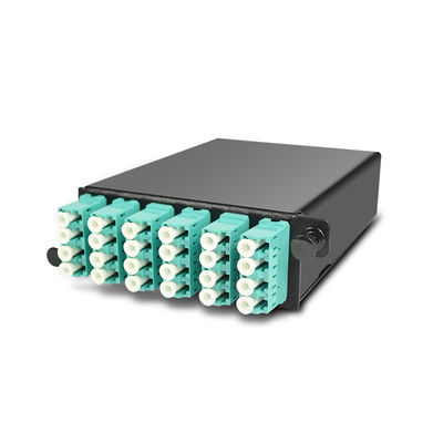 144 retira o núcleo de 19&quot; painel de remendo da fibra MPO de 1U MTP com as gavetas de 4pcs OM3 MTP-LC