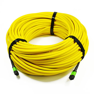 12 cabo de remendo do cabo da fibra do núcleo do núcleo 24, cabo Om3 Om4 do remendo de Mtp Mpo para Qsfp