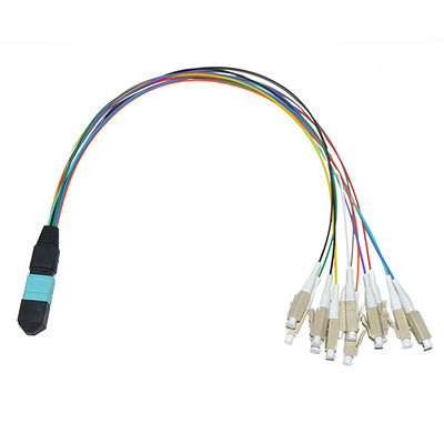 Conjunto de cabo colorido MPO da fibra de 8 núcleos à fuga do SC 0.9mm UPC do ST do LC FC