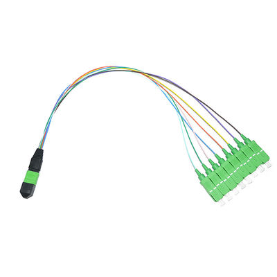 Conjunto de cabo colorido MPO da fibra de 8 núcleos à fuga do SC 0.9mm UPC do ST do LC FC