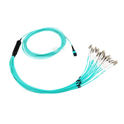 24 conjuntos de cabo da fibra do núcleo, MPO ao cabo da fuga do LC para FTTH