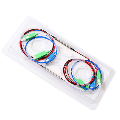 portos 100G 200G do divisor 3 da fibra ótica de 1X2 FWDM DWDM para sistemas de rede do WDM