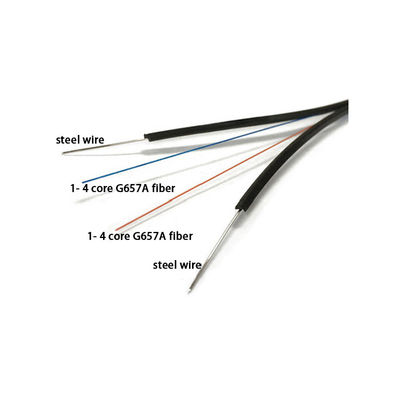Tipos de cabo de fibra ótica fracos do tubo do núcleo da fonte FTTH 4 de cabos das comunicações