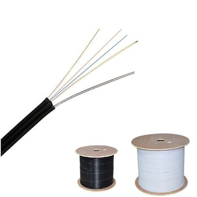 Cabo de fibra ótica GJYXCH da gota do núcleo de FTTH 12 com cor preta do fio de aço