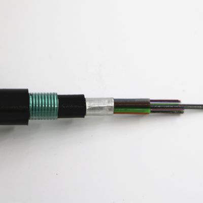 GYTA53 núcleo de fibra ótica exterior do cabo 12 com fio de aço do APL da bainha do PE