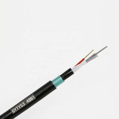 GYTA53 núcleo de fibra ótica exterior do cabo 12 com fio de aço do APL da bainha do PE