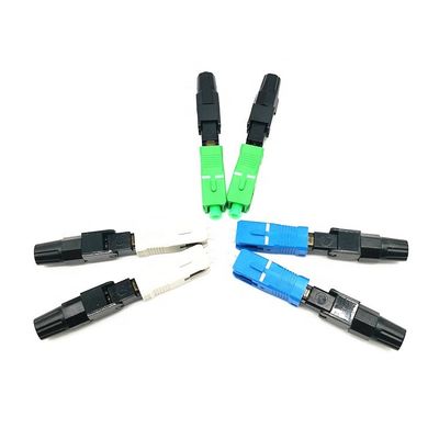 Conector rápido plástico personalizado do SC para o cabo pendente da fibra ótica