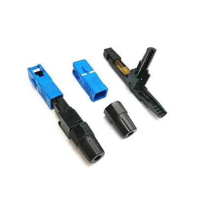 Conector rápido plástico personalizado do SC para o cabo pendente da fibra ótica