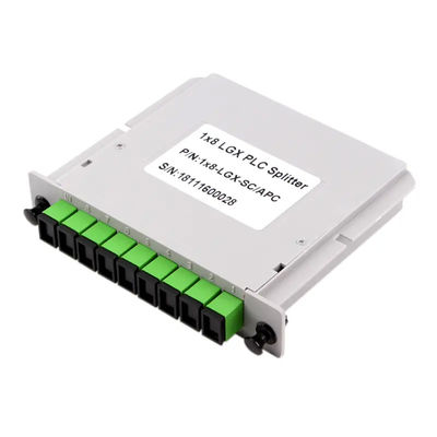 Divisor 1x8 tipo cassette da fibra ótica do PLC de 8 maneiras com o conector do SC APC