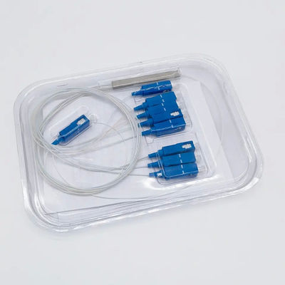 Divisor 1x8 do PLC de uma fibra ótica de 1 medidor mini com o conector do SC UPC