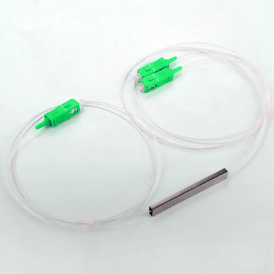Tipo de aço do tubo do divisor 1x2 do PLC da fibra ótica de FTTH micro com conector do SC