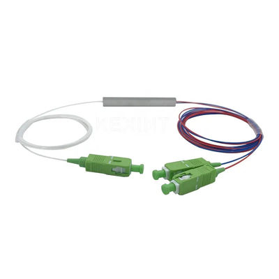 Tipo de aço do tubo do divisor 1x2 do PLC da fibra ótica de FTTH micro com conector do SC