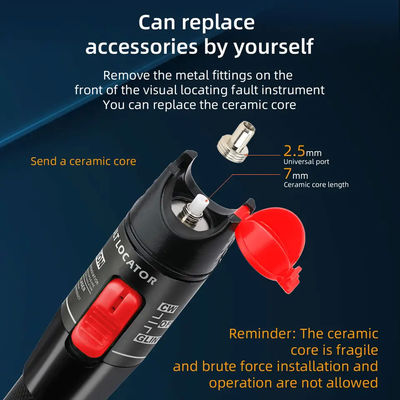 Acessórios personalizados do cabo da fibra 650nm, Pen Type Visual Fault Locator 30mw
